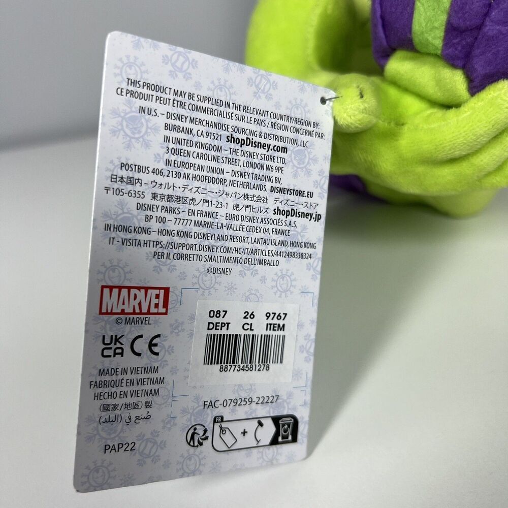 Marvel Holiday Hulk With Iron Man Socks! Plush Disney 9” With Tags! NEW - Picture 7 of 8